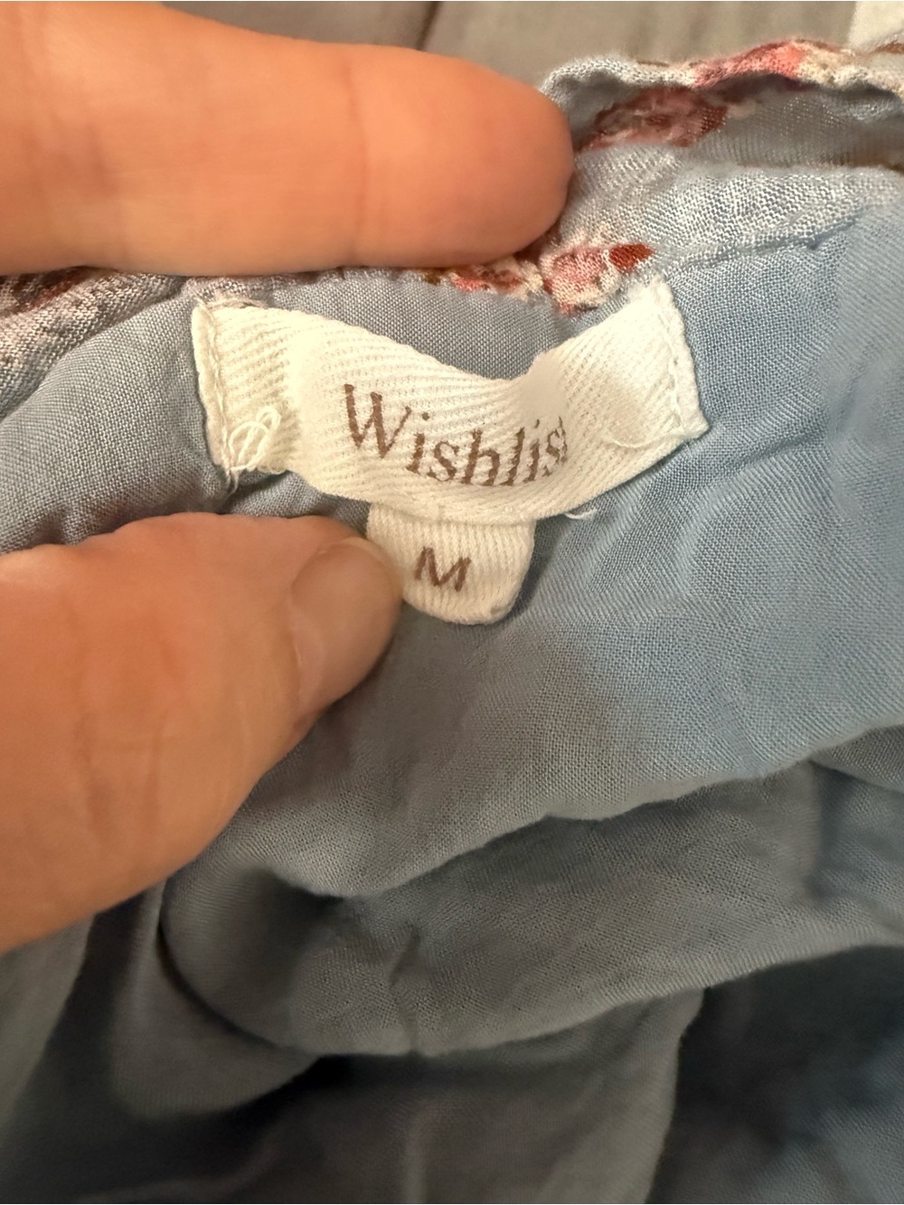 Wishlist Dusty Blue Floral-Trim Dress - Picture 6 of 6